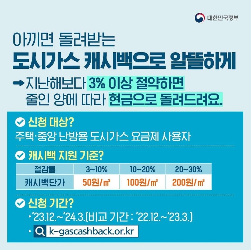 도시가스캐시백 내용