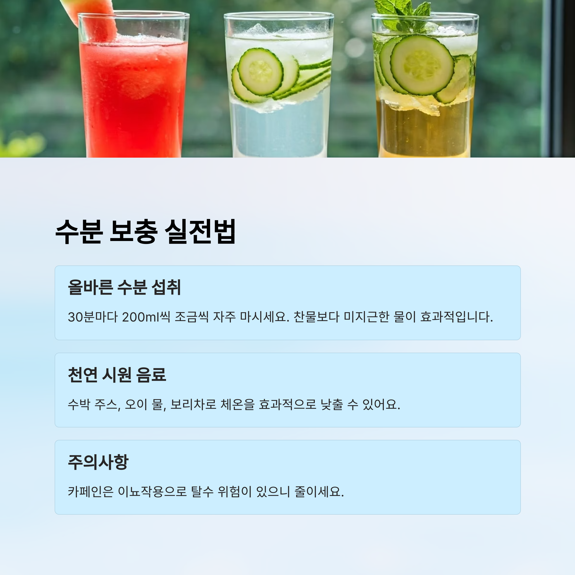 수분 보충 실전 방법