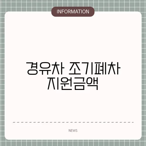 경유차 조기폐차 지원금액