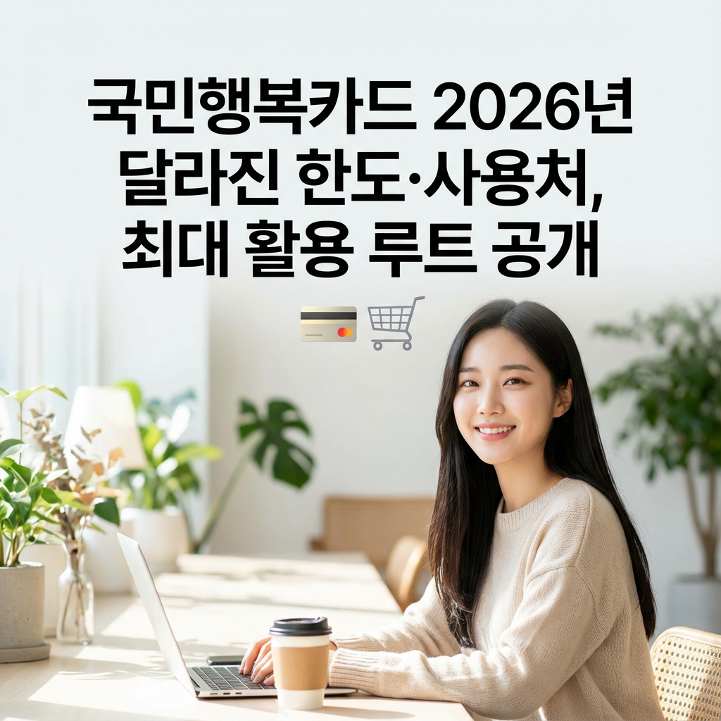 국민행복카드 2026년 달라진 한도&middot;사용처, 최대 활용 루트 공개