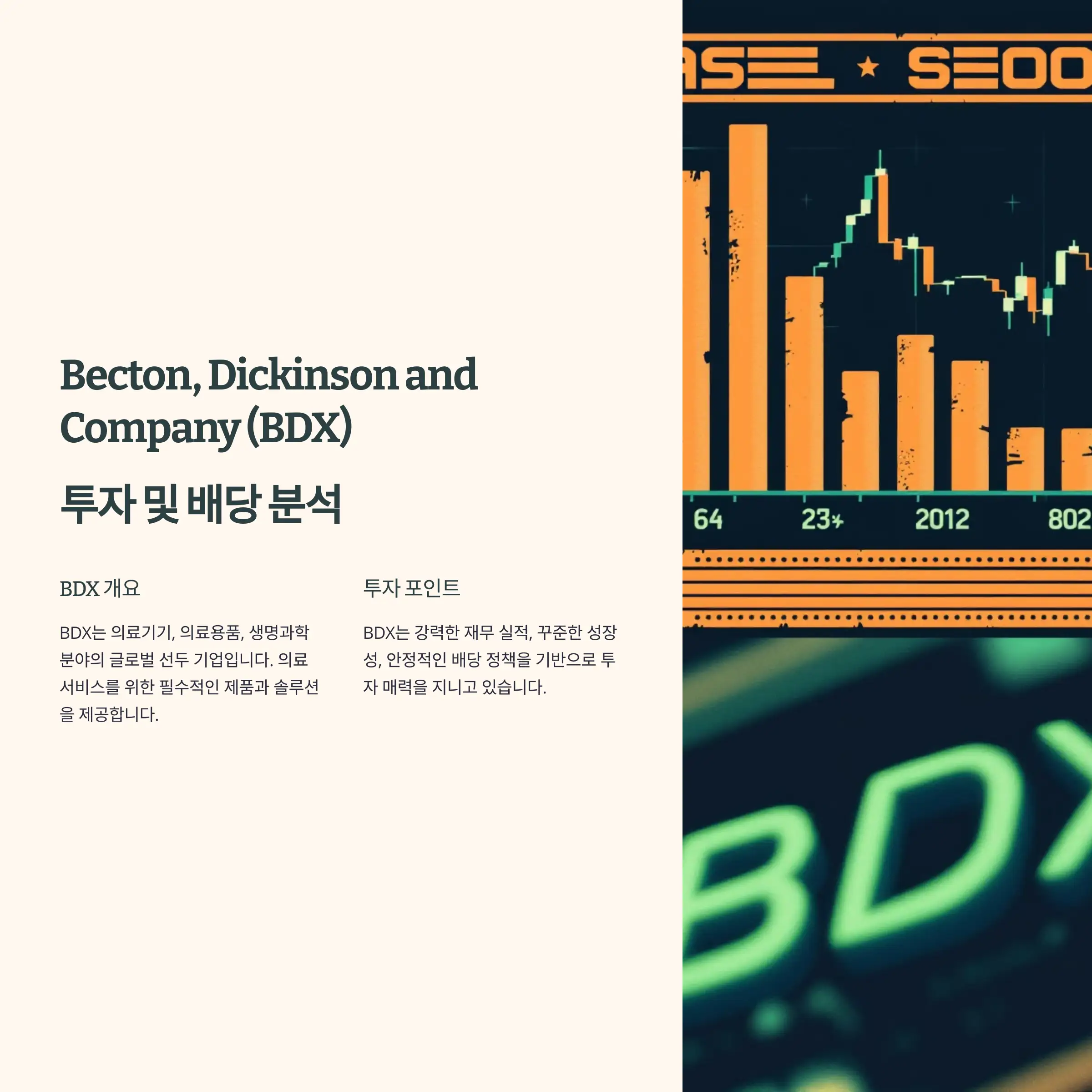 Becton, Dickinson and Company (BDX) 투자 분석 및 배당 정보