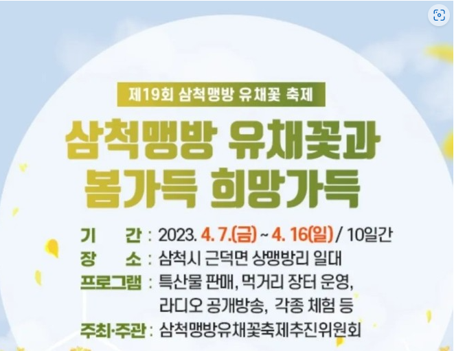 삼척 맹방유채꽃 축제 포스터