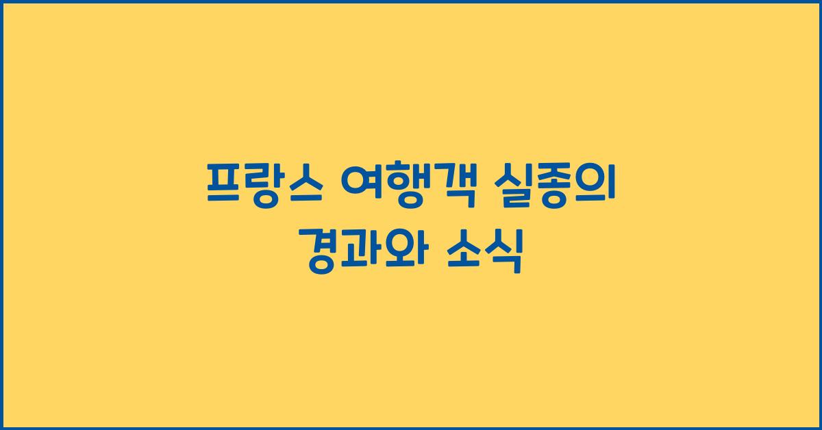 프랑스 여행객 실종