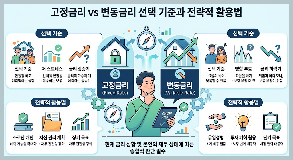 고정금리 vs 변동금리 선택 기준과 전략적 활용법