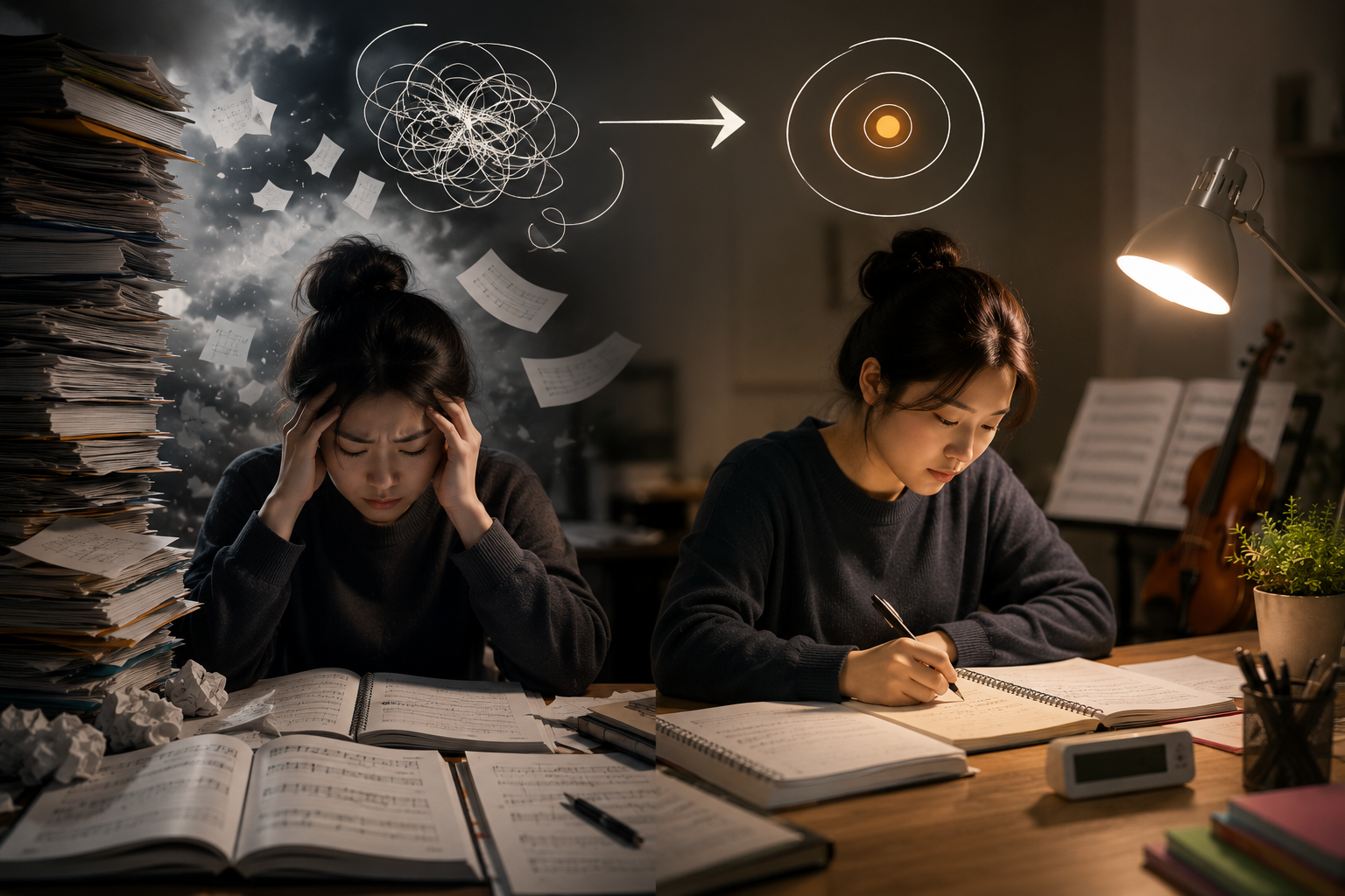 목표를 크게 세운 학생과 작게 세운 학생 비교