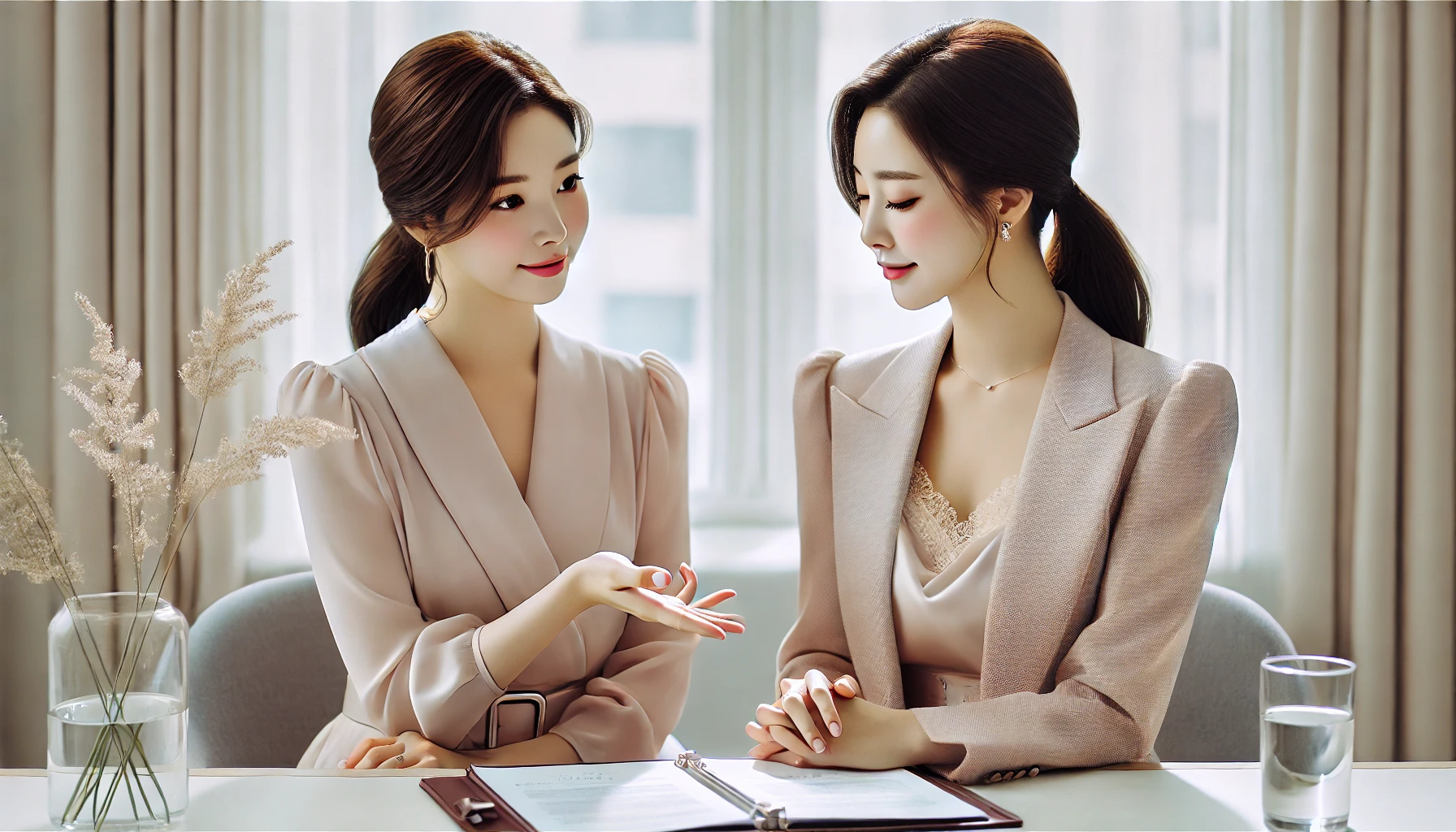 보험 영업 관련 영업 종료 절차 상담하는 이미지