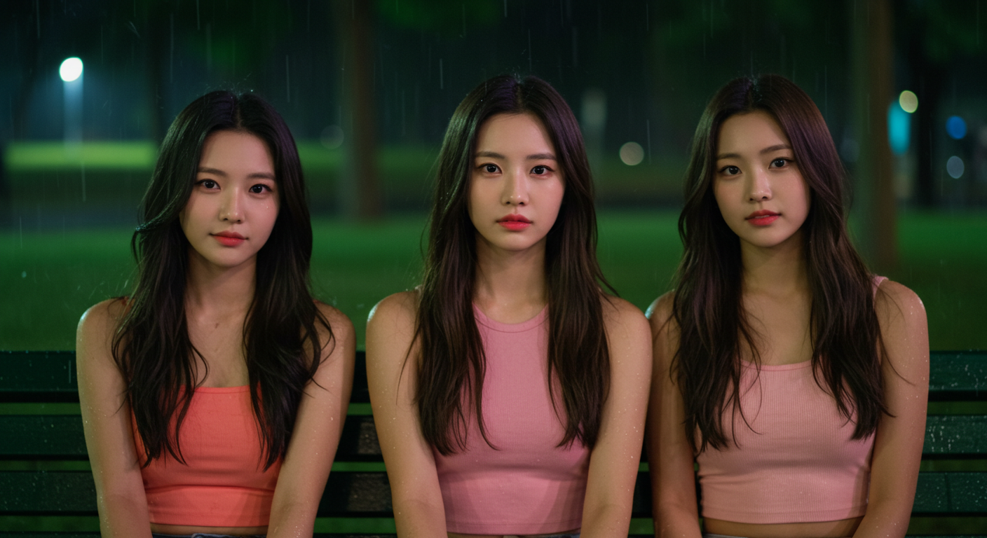 비맞는 세 여자