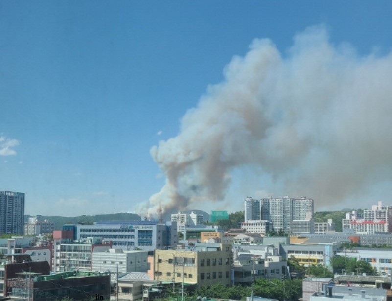 대구 함지산 재발화된 산불