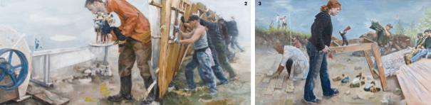 2.‘Trans-Scene’,oiloncanvas,162×70cm,2010 3.‘Metallurgy,공통의기억들’,oiloncanvas,162×97.3cm,2012