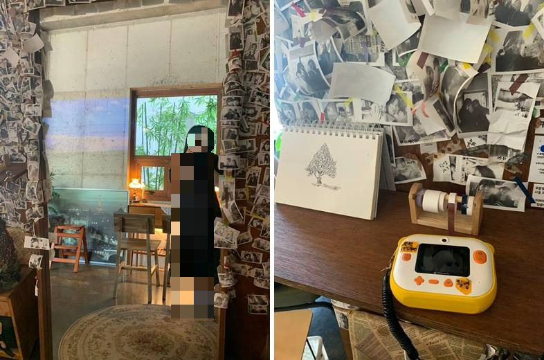 전신 거울 및 즉석카메라 놀거리