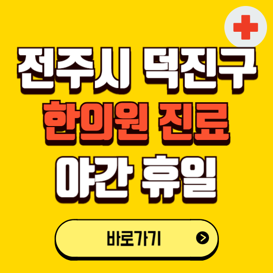 전주시 덕진구 야간 휴일 한의원 한방병원 찾기 ❘ 24시 일요일 주말 연휴 응급진료 추천 잘하는 곳