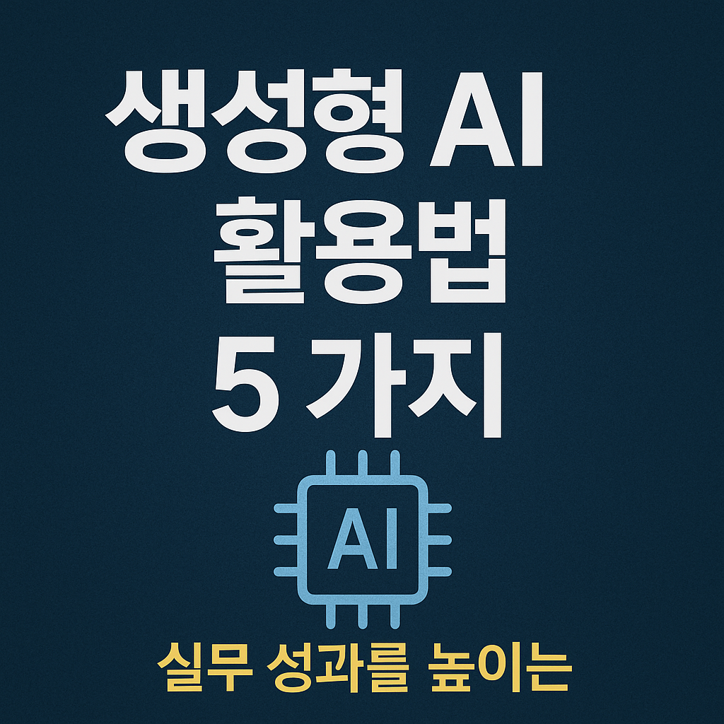 실무 성과를 높이는 생성형 AI 활용법 5가지