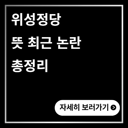 위성정당 뜻 최근 논란 총정리