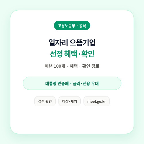 대한민국 일자리 으뜸기업 선정 혜택과 확인 방법 썸네일