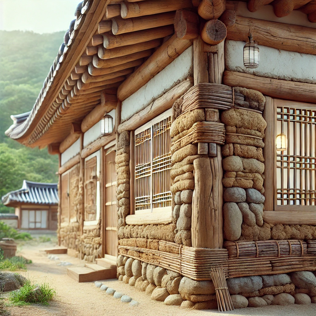 한국 전통 한옥의 벽체: 재료 구성, 시공 방법, 단열 효과에 대한 글의 이해를 돕기 위한 사진