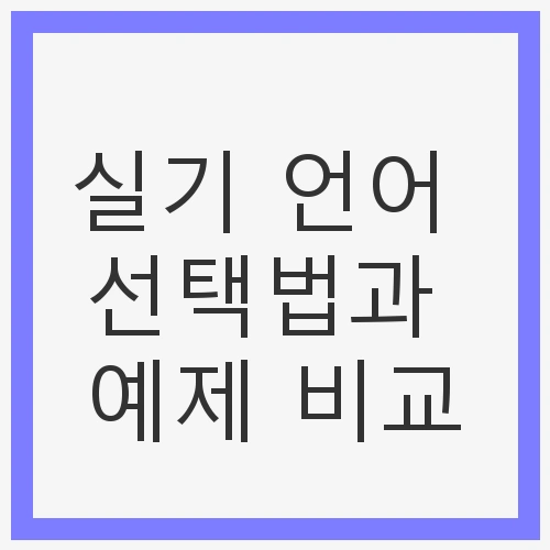 실기 언어의 필요성