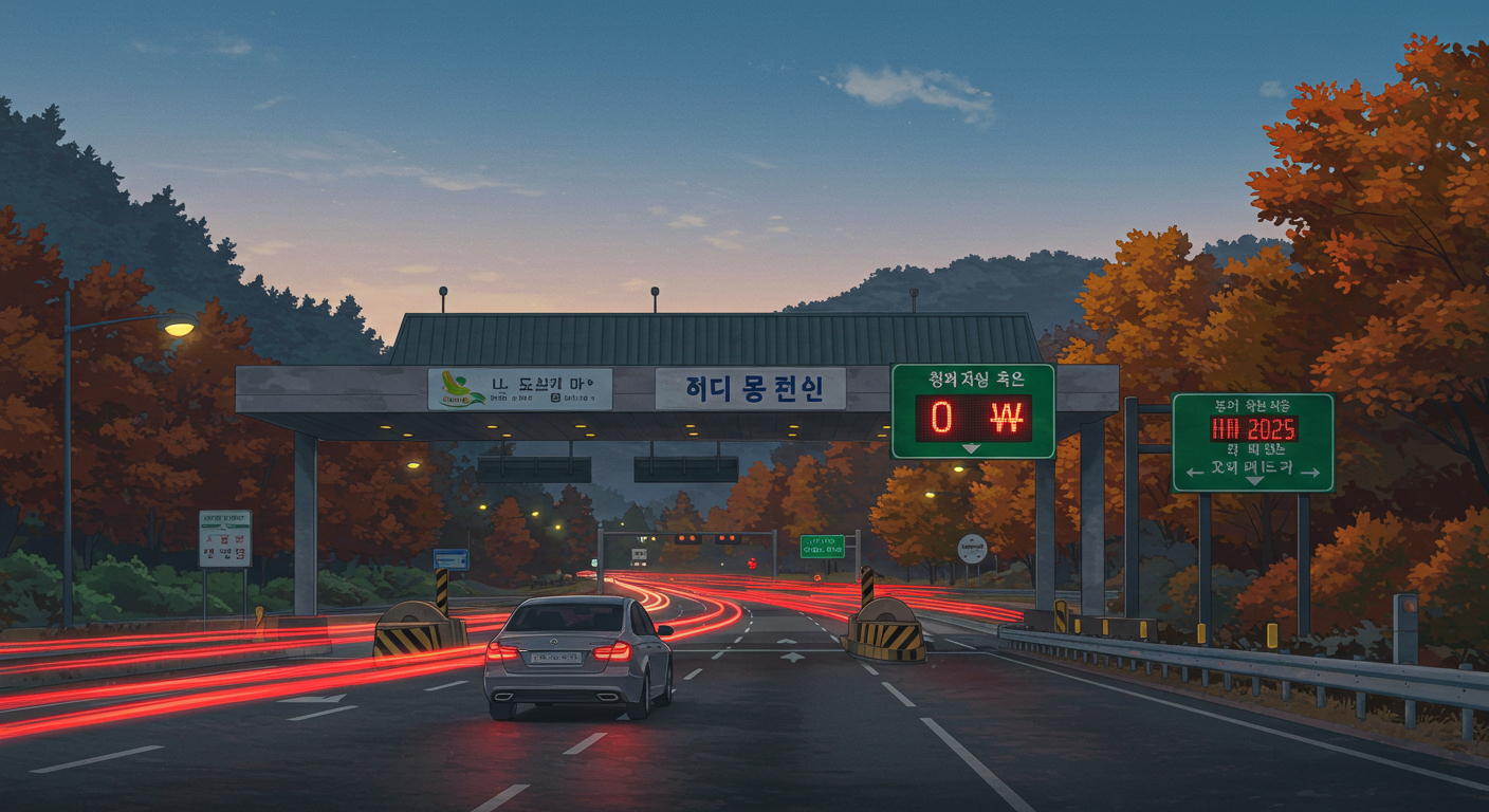 2025년 추석 고속도로 통행료가 면제되는 썸네일