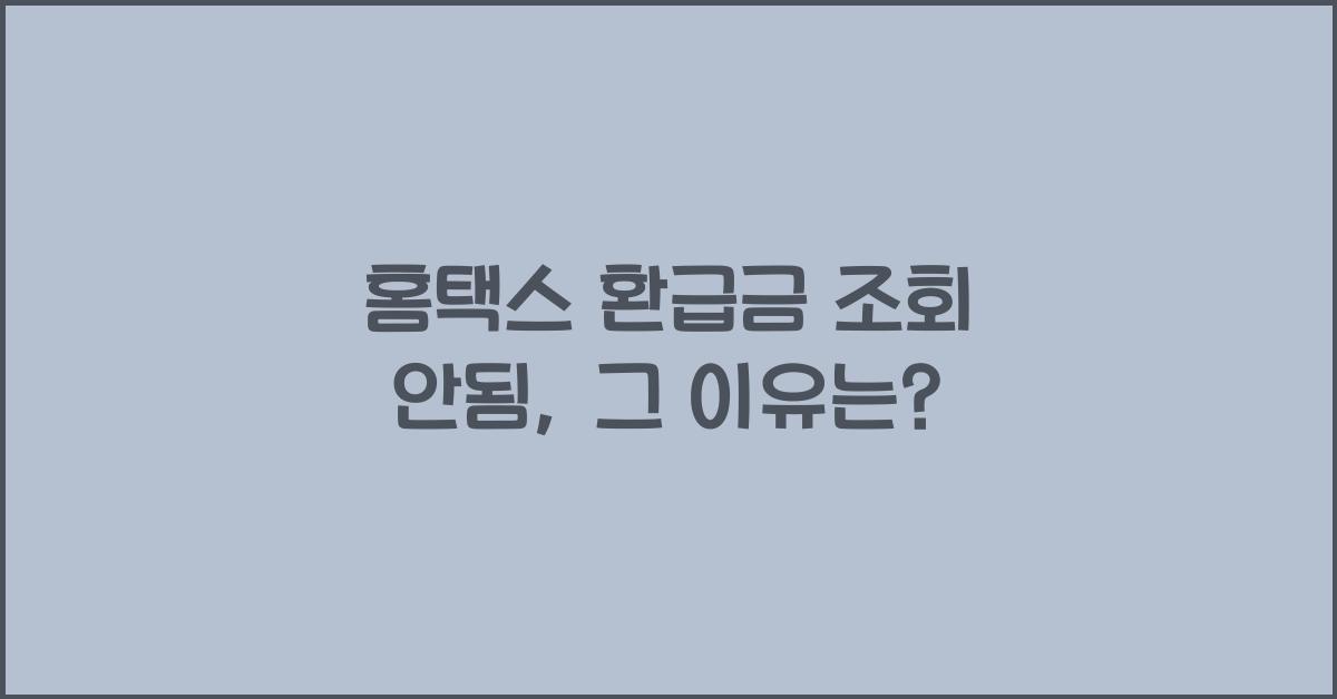홈택스 환급금 조회 안됨