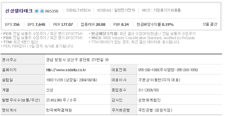 신성델타테크 기업개요