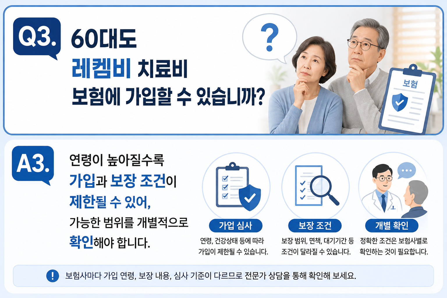 Q3. 60대도 레켐비 치료비 보험에 가입할 수 있습니까?