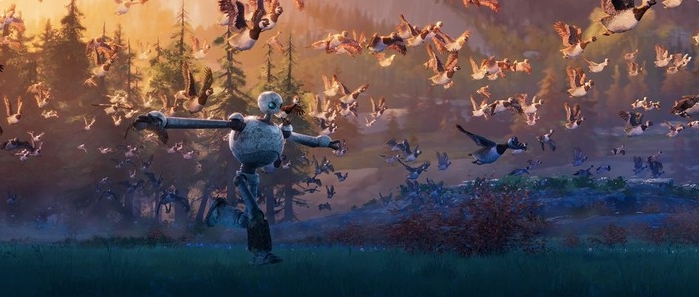 기러기무리들과 떠나야 하는 브라이트빌의 비행을 돕기 위해 로즈는 브라이트 빌을 어깨에 얹고 도움닫기를 하며 달리고 있다.