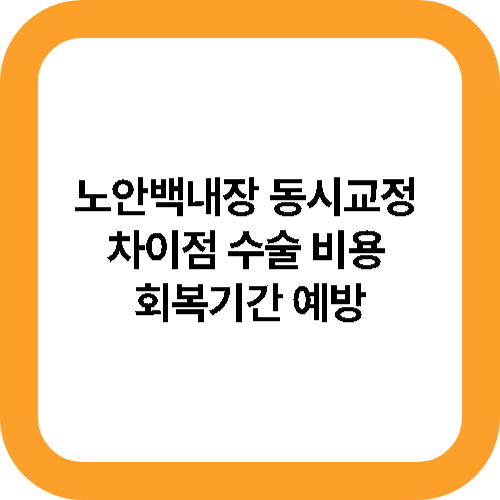 노안백내장 동시교정 차이점 수술 비용 회복기간 예방 대표사진