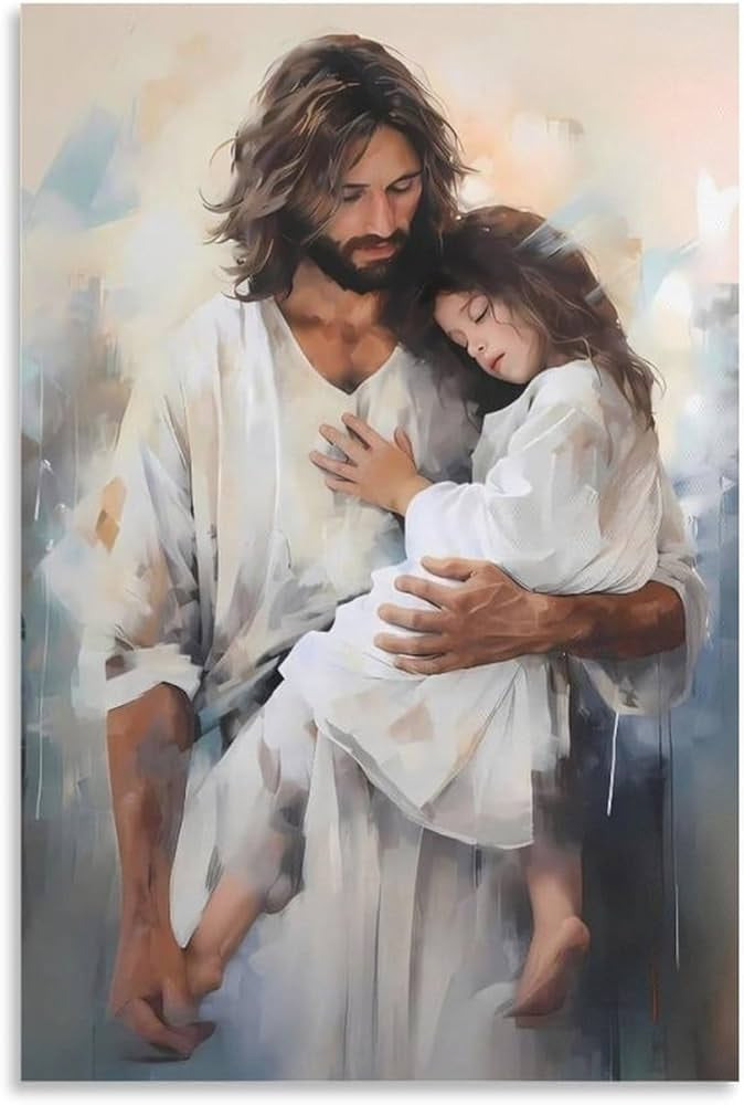 예수님이 아이를 안고 계신 사진