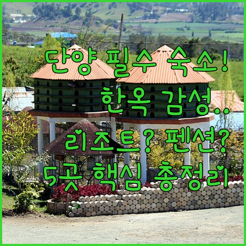 단양 여행 목적별 숙소 추천 5곳 한..