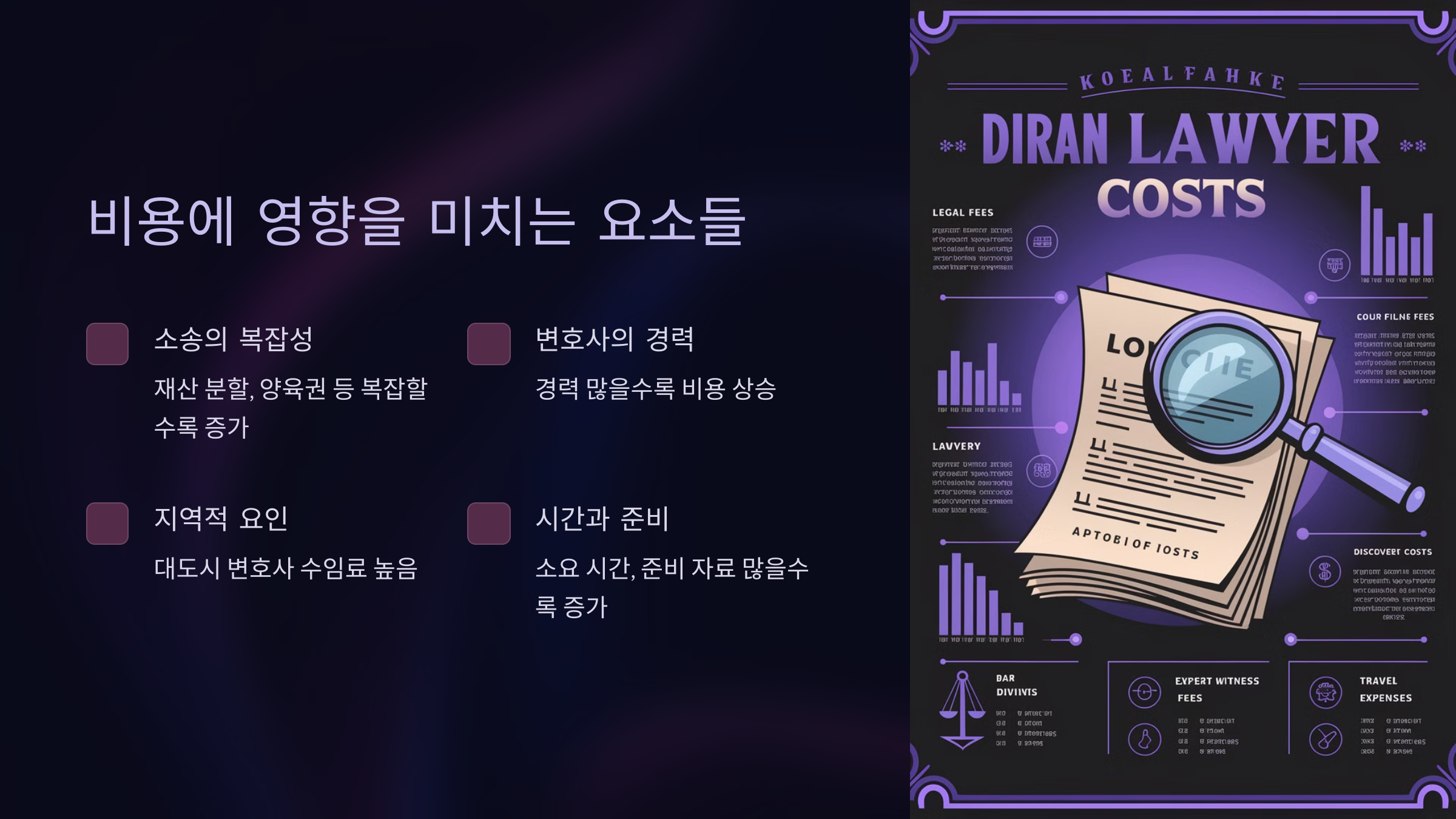 비용에 영향을 미치는 요소들