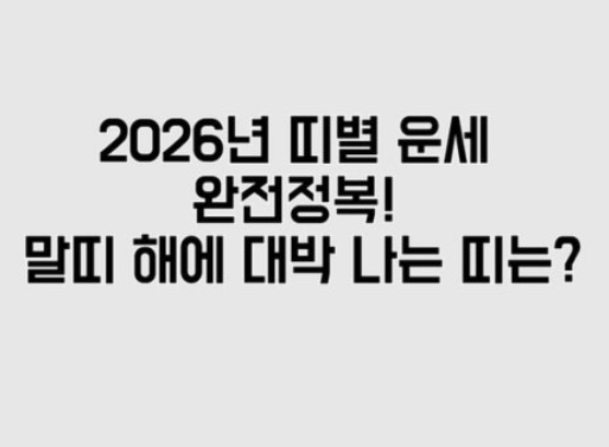 2026년 말띠 운세 알아보기