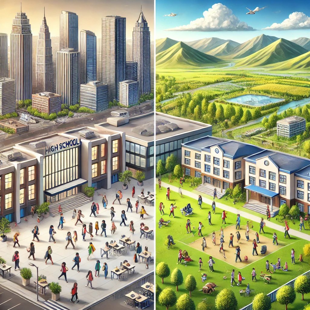 도시 학교 VS 지방학교 전경