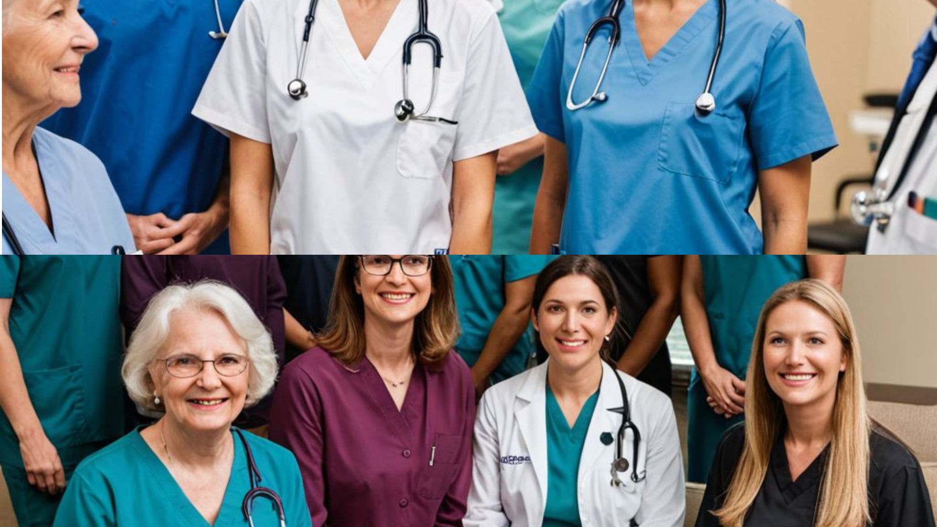 호스피스 의료진이 함께하는 단체 팀워크 사진