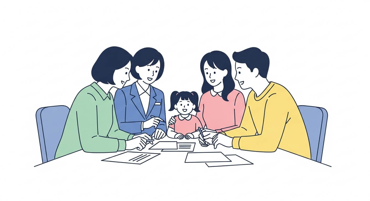 담당자와 부모가 자녀장려금 관련 질문을 상담 장면 2
