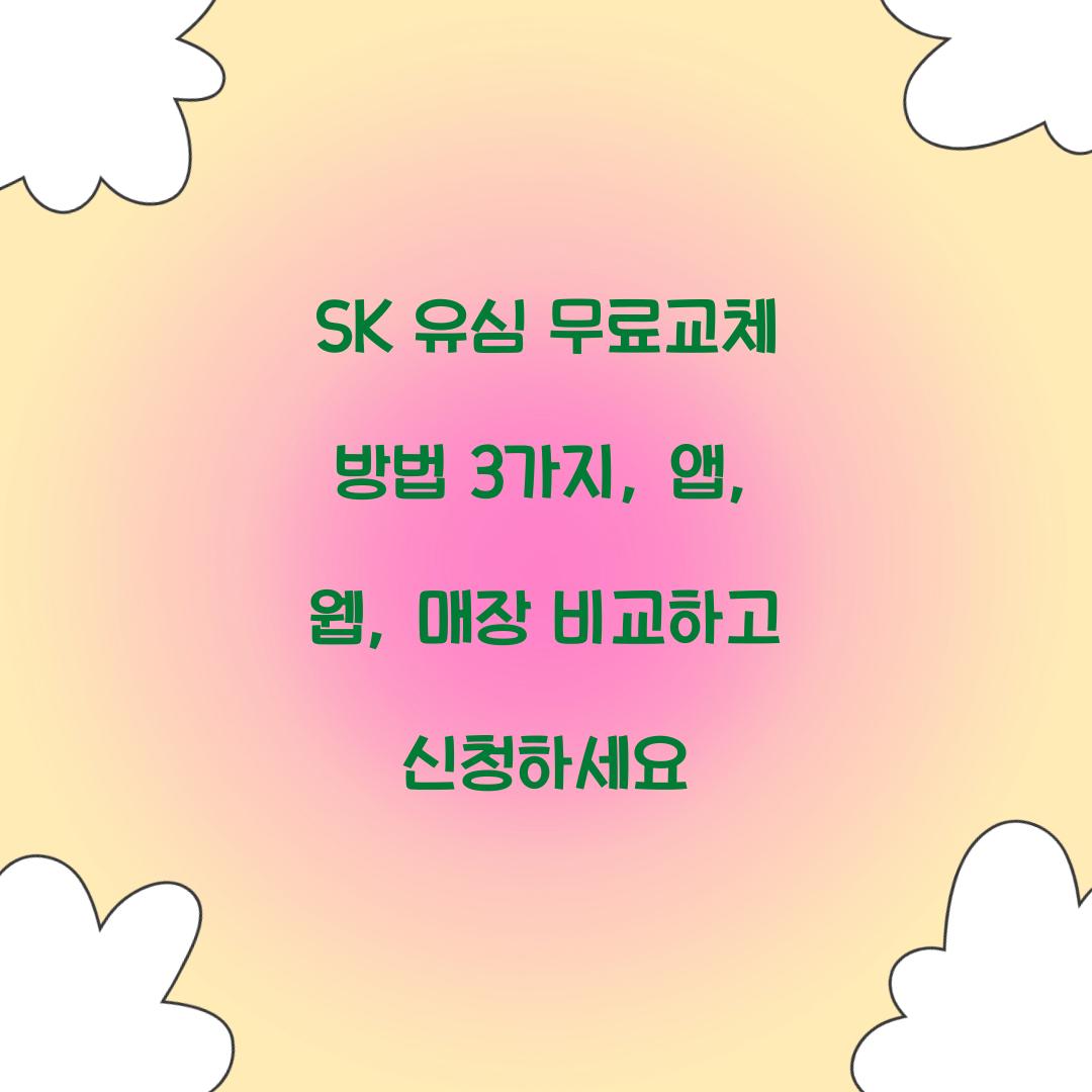 SK 유심 무료교체 방법 3가지: 앱/웹/매장 절차 비교