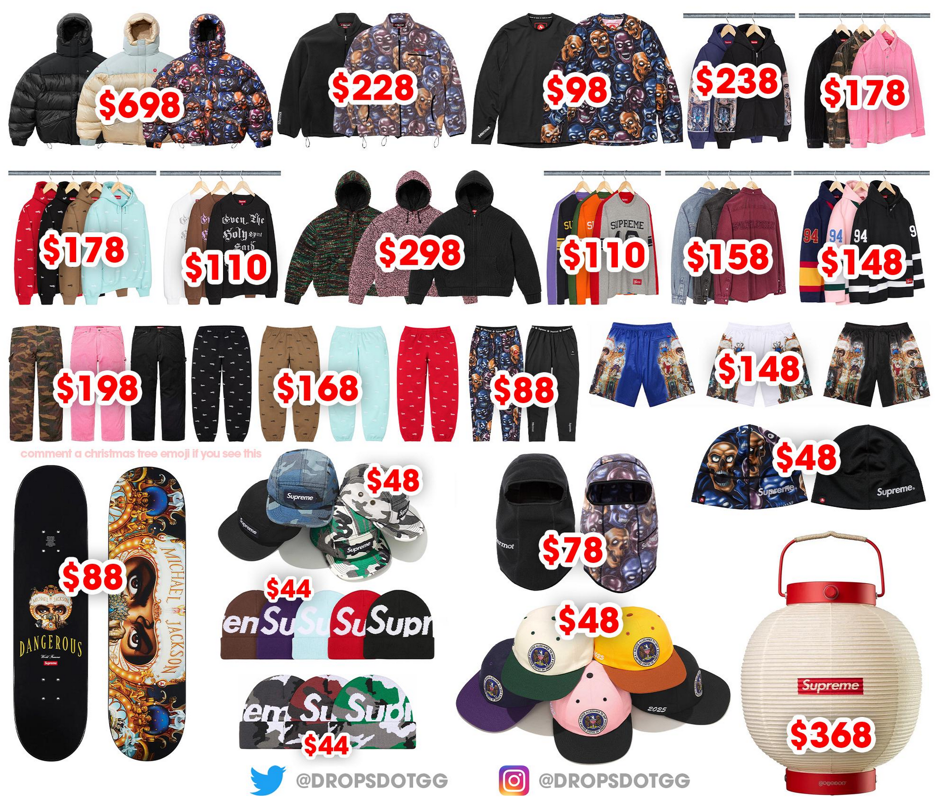 Supreme 슈프림 2025년 FW 18 Week 드랍리스트