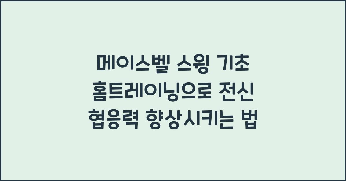 메이스벨 스윙 기초 홈트레이닝 활용 전신 협응력 운동