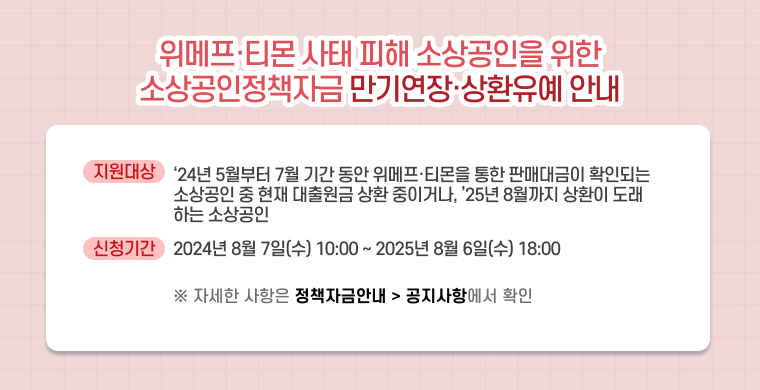 경영위기 소상공인을 위한 지원제도