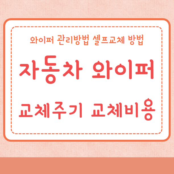 자동차 와이퍼 교체주기 교체비용