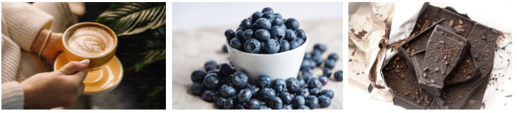 Coffee, Blueberries, Chocolate