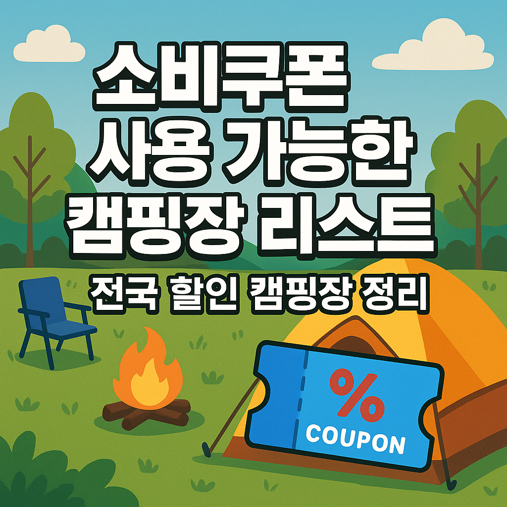 소비쿠폰 사용 가능한 캠핑장 리스트