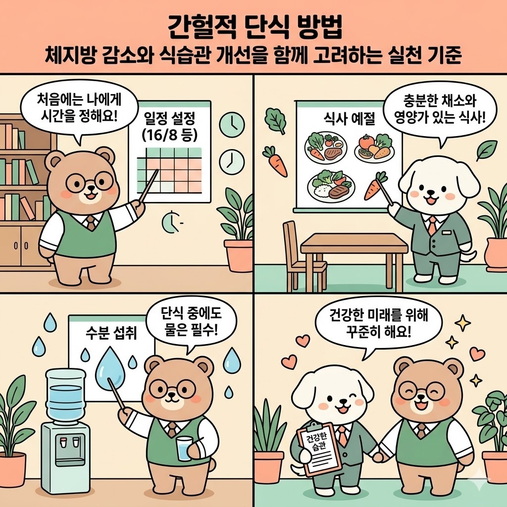 간헐적 단식 방법 체지방 감소와 식습관 개선을 함께 고려하는 실천 기준