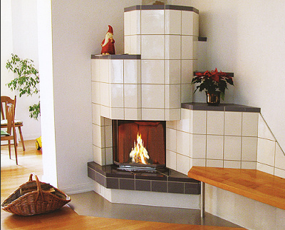 세련된 매립형 벽난로