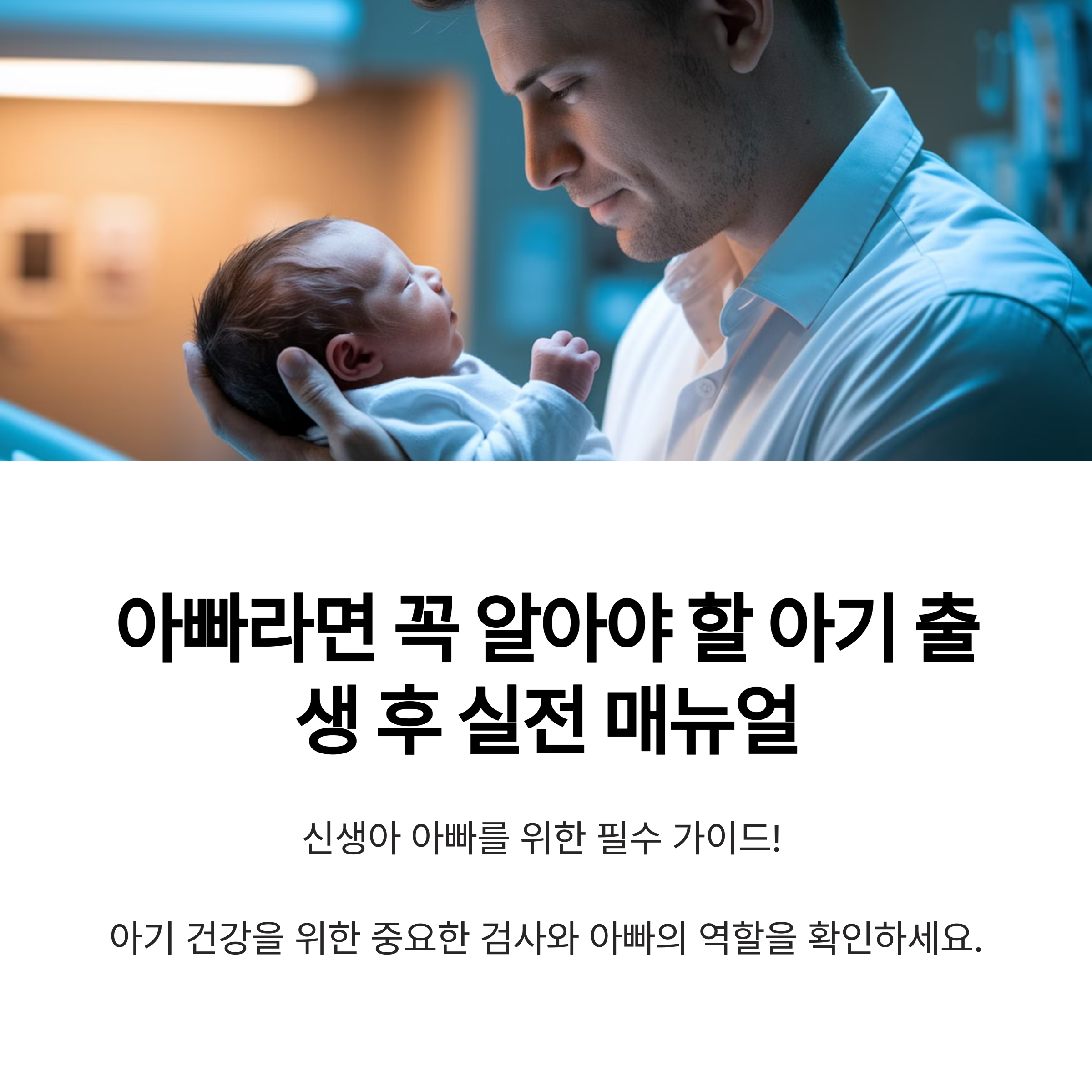 아빠라면 꼭 알아야 할 아기 출생 후 실전 매뉴얼