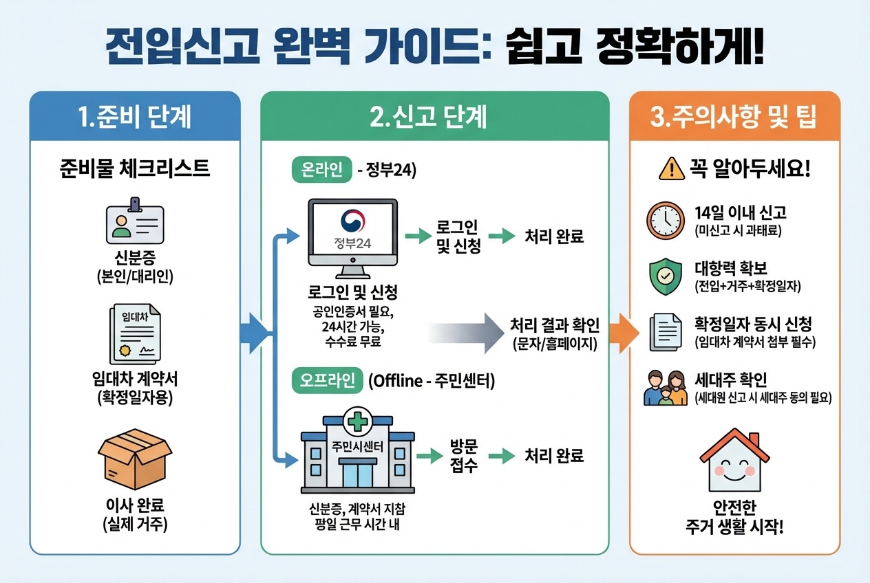 전입신고와 확정일자 진행 순서 및 주의사항