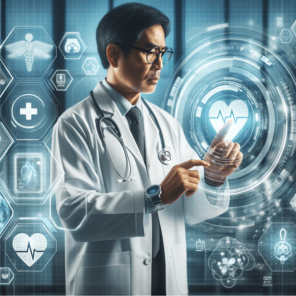 디지털 헬스케어와 어울릴만한 의사 사진