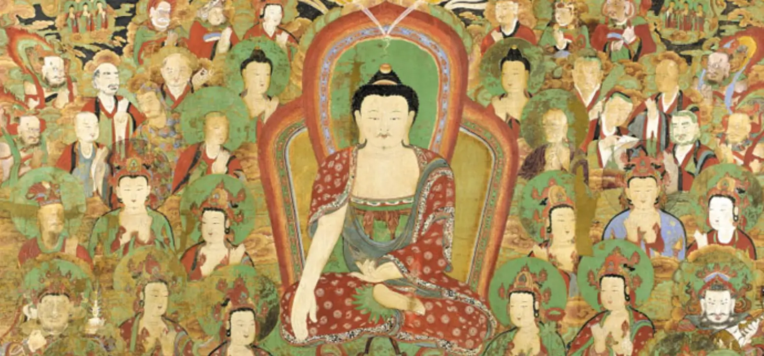 석가모니의 설법하는 모습(신흥사 영산회상도)