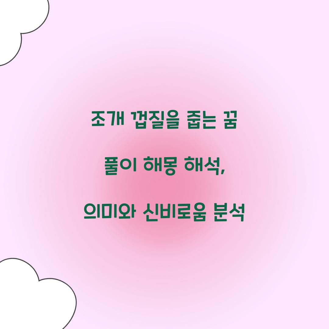 조개 껍질을 줍는 꿈 풀이 해몽 해석