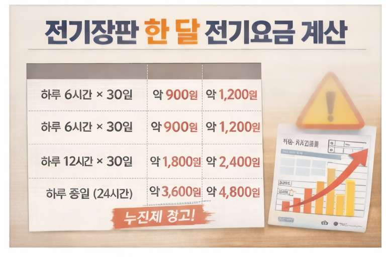 전기장판 - 전기요금 하루 얼마나 나올까? 실제 계산해보기