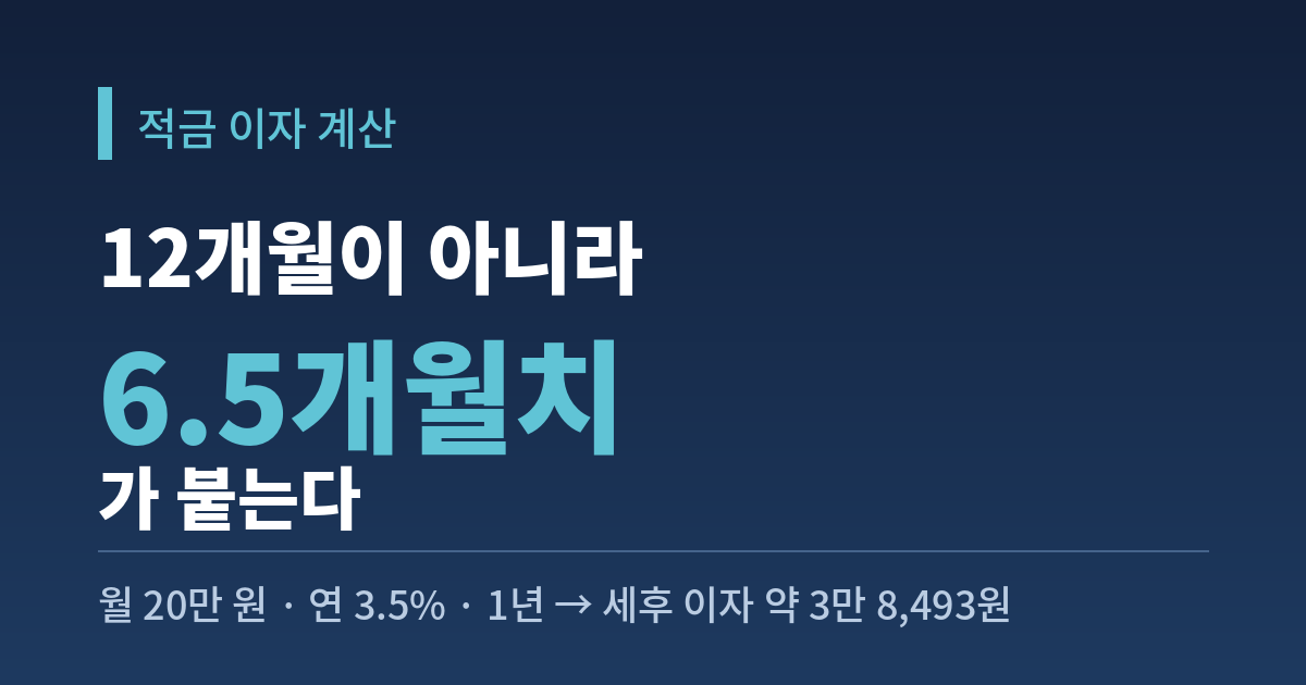 적금 이자 계산 방식