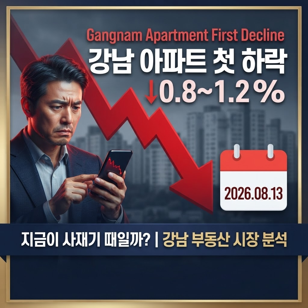"강남 아파트 첫 하락, 지금이 사재기 때인가 - 2026년 08월 부동산 시장 분석"